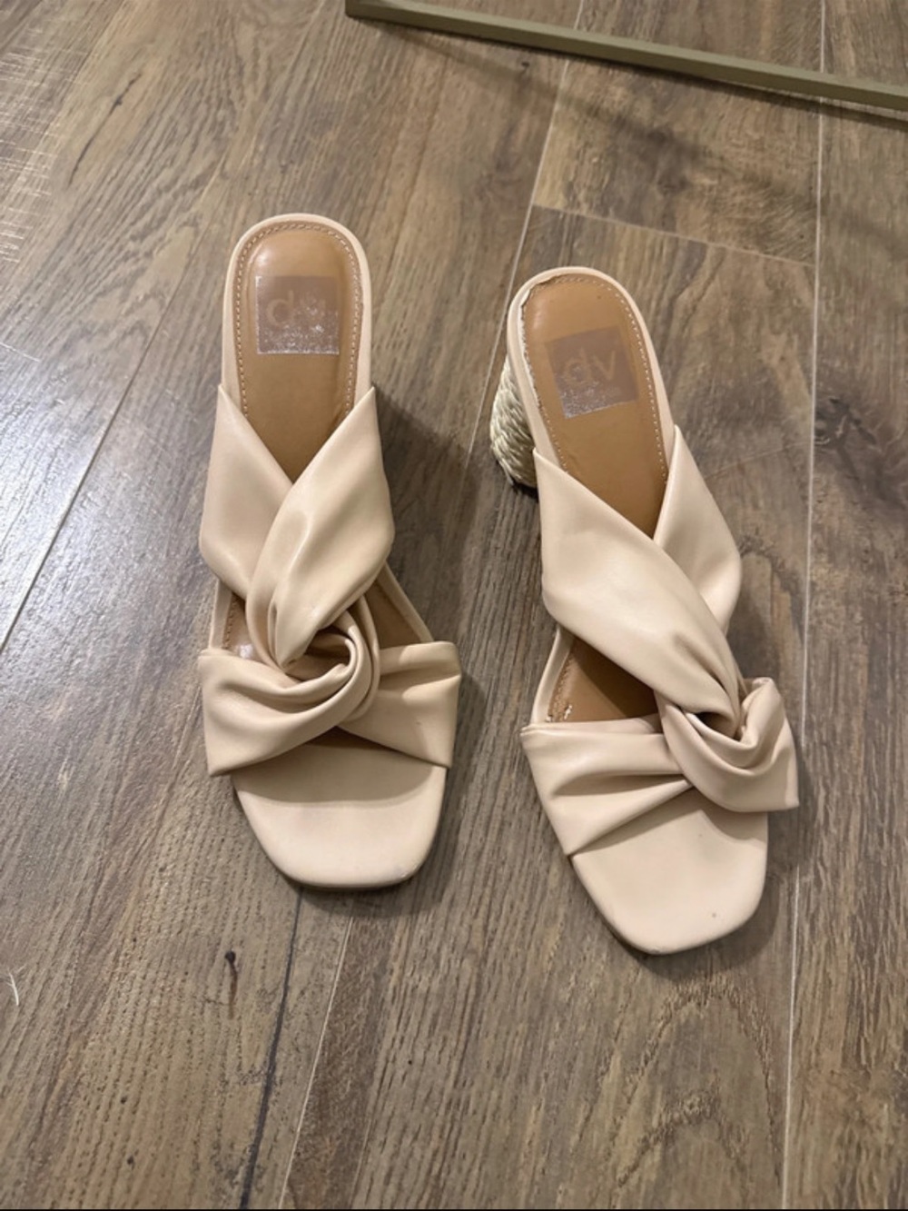 Dolce Vita Cream Knotted Wedge Slide Sandals